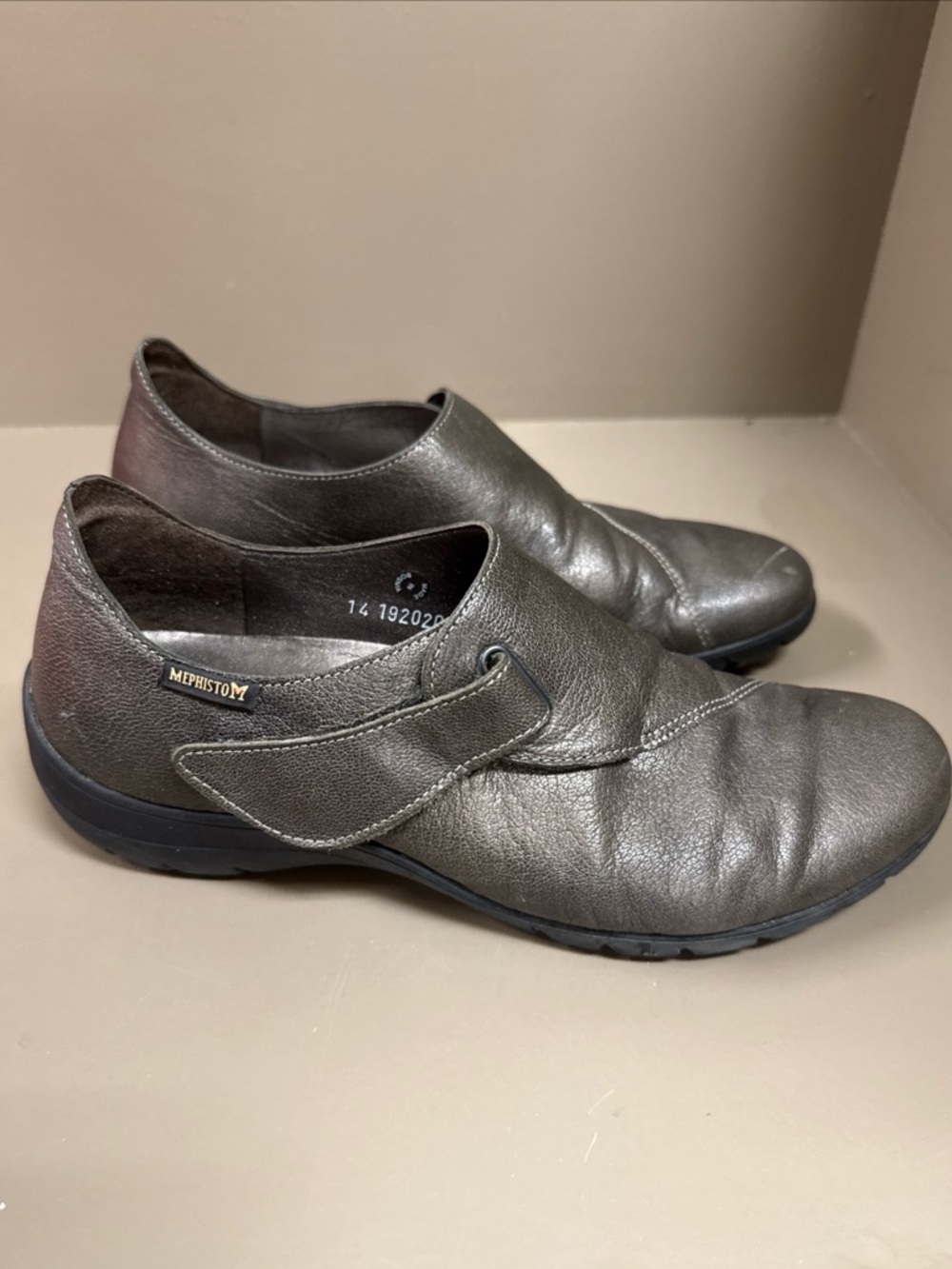 MEPHISTO Womens Air Jet Walking Loafers Metallic Pewter Grey Hook & Loop Strap - Picture 5 of 10